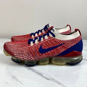 NIKE AIR VAPORMAX Flyknit 3.0 'USA' Mens Running Shoes Red Blue White Size 10.5
